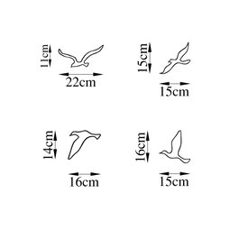 Wallity Birds - 486 Escultura de Pared de Metal Negra